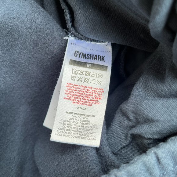 Gymshark Joggers Sweatpants Mens Size Medium Navy Pants Gym Tapered Logo - Picture 12 of 12